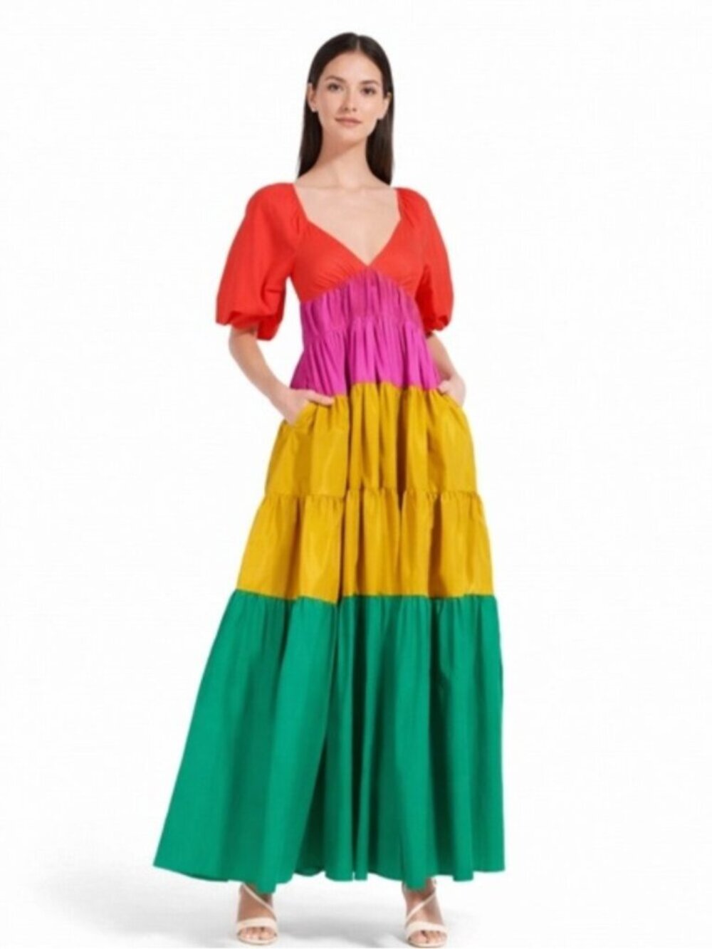 NWT Staud Meadow Colorblock Maxi Dress